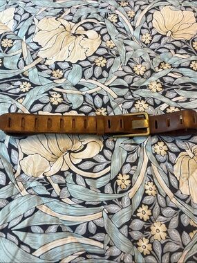 We The Free Jona Brown Leather Belt with Brass-Tone Buckle